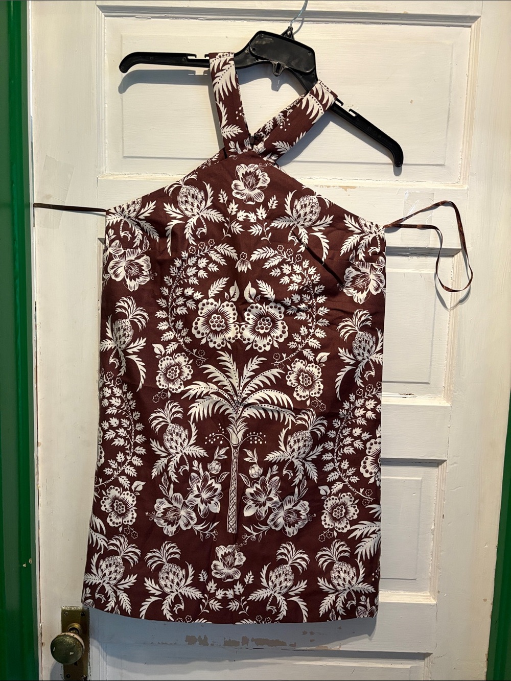 Ann Taylor Brown and White Floral Halter Mini Dress
